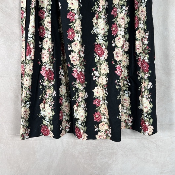 VTG Herman Geist Floral Pleated Maxi Skirt Women 14 Boho Prairie Cottagecore NWT - Picture 4 of 9